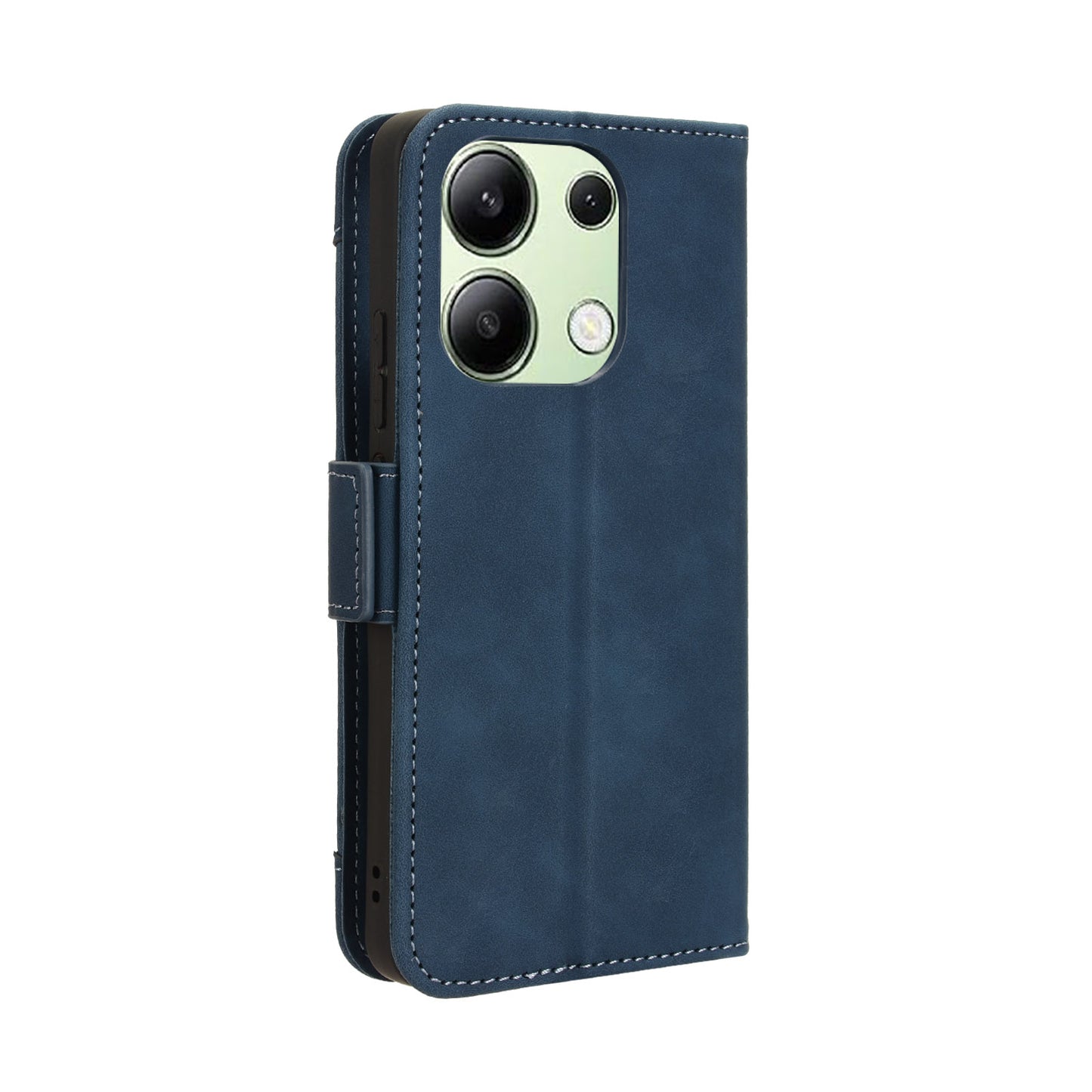 For Xiaomi Redmi Note 13 4G Leather Case Phone Cover with Multi Card Slots - Blue