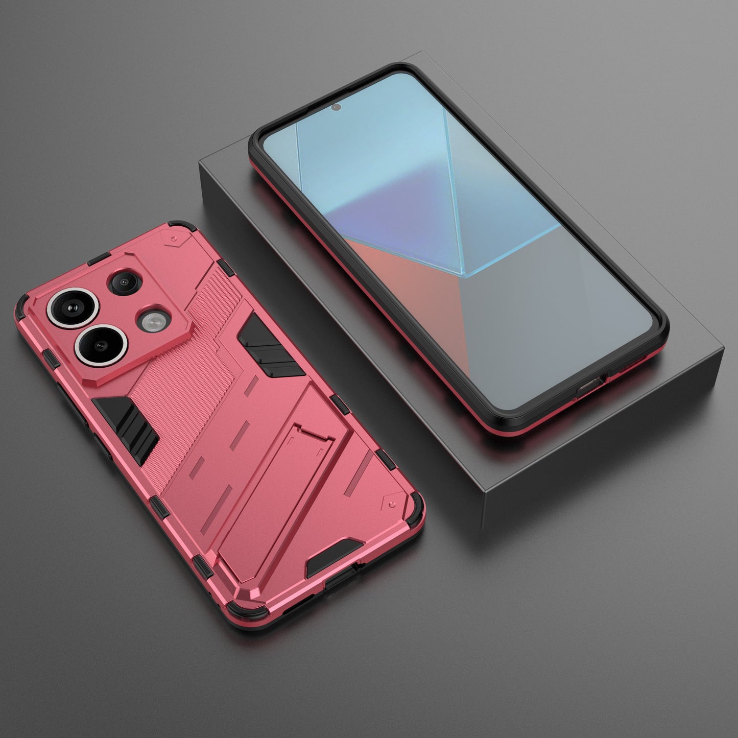 For Xiaomi Redmi Note 13 Pro 5G / Poco X6 5G Kickstand Case TPU + PC Phone Back Cover - Rose