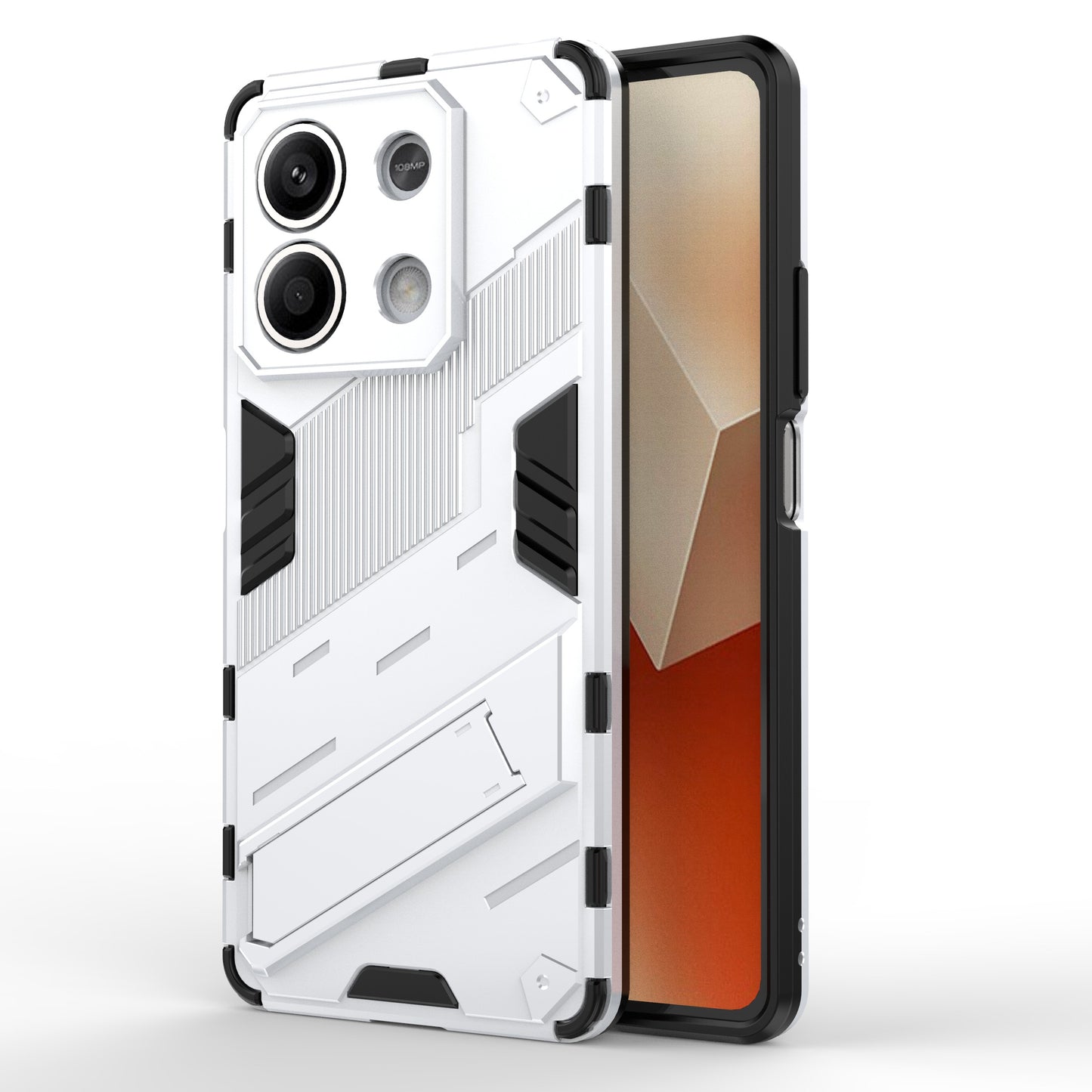 For Xiaomi Redmi Note 13 5G / Note 13 5G (China) Case Kickstand Protective Phone Cover - White
