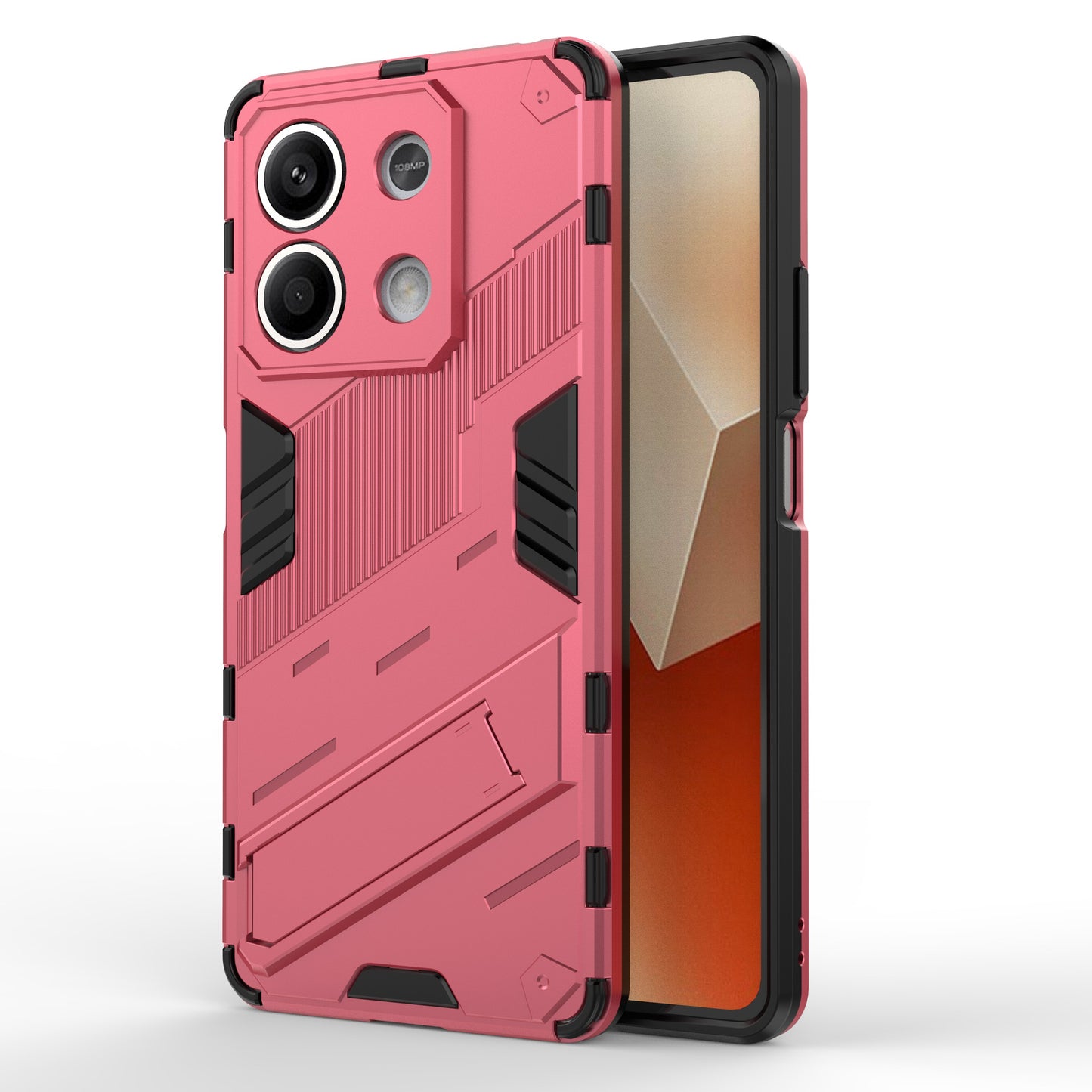 For Xiaomi Redmi Note 13 5G / Note 13 5G (China) Case Kickstand Protective Phone Cover - Rose