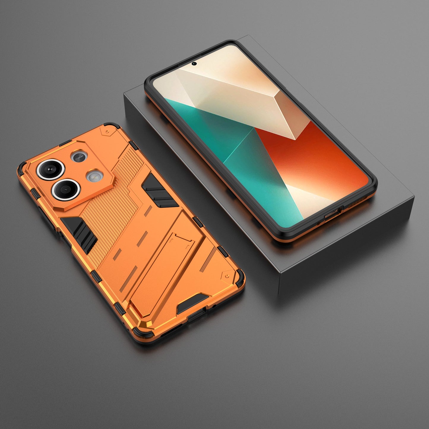 For Xiaomi Redmi Note 13 5G / Note 13 5G (China) Case Kickstand Protective Phone Cover - Orange