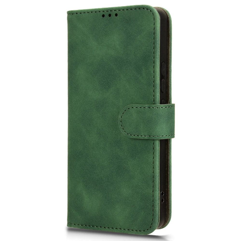 For Xiaomi Redmi Note 13 Pro 5G / Poco X6 5G Wallet Case Skin-touch Texture Leather Phone Cover - Green