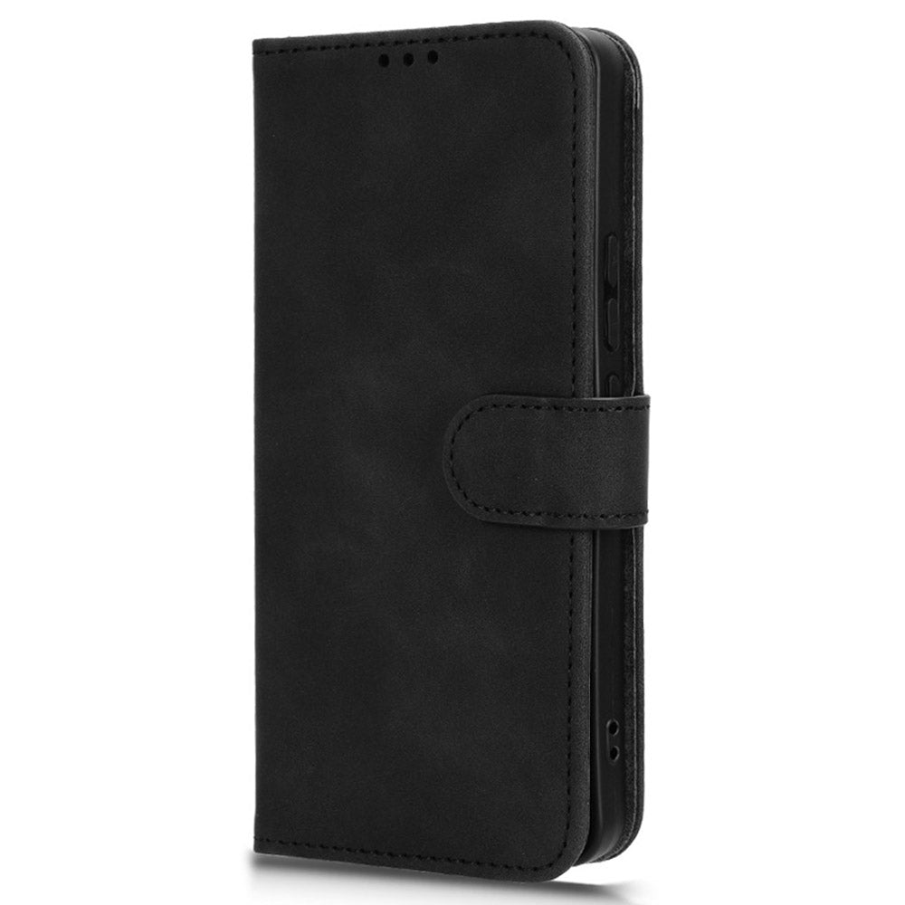 For Xiaomi Redmi Note 13 Pro 5G / Poco X6 5G Wallet Case Skin-touch Texture Leather Phone Cover - Black