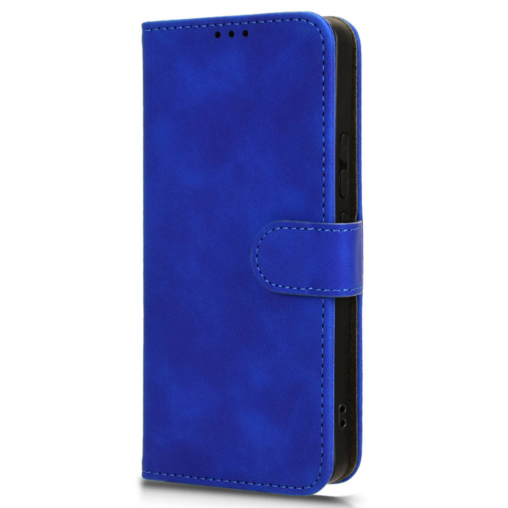 For Xiaomi Redmi Note 13 Pro 5G / Poco X6 5G Wallet Case Skin-touch Texture Leather Phone Cover - Blue