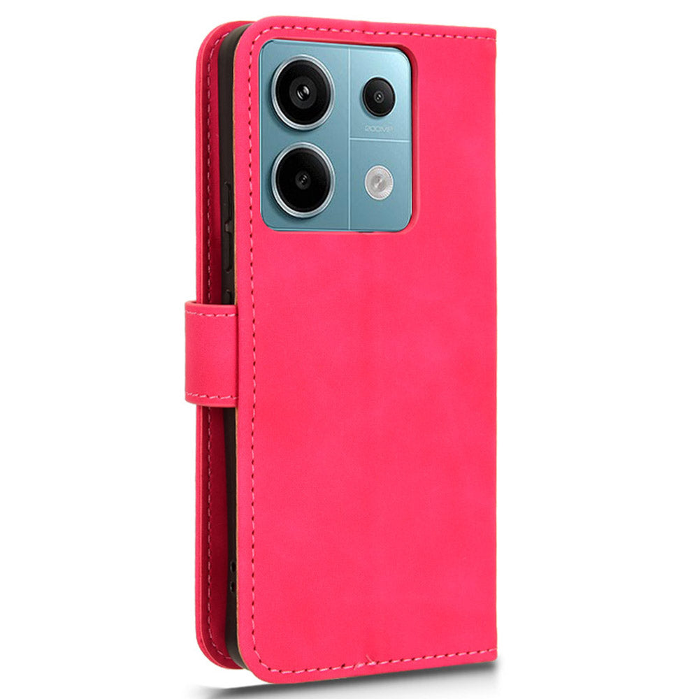 For Xiaomi Redmi Note 13 Pro 5G / Poco X6 5G Wallet Case Skin-touch Texture Leather Phone Cover - Rose