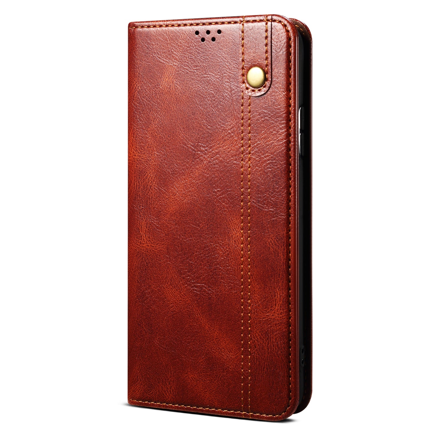 For Xiaomi Redmi Note 13 4G Wallet Phone Case Leather Flip Phone Cover - Brown