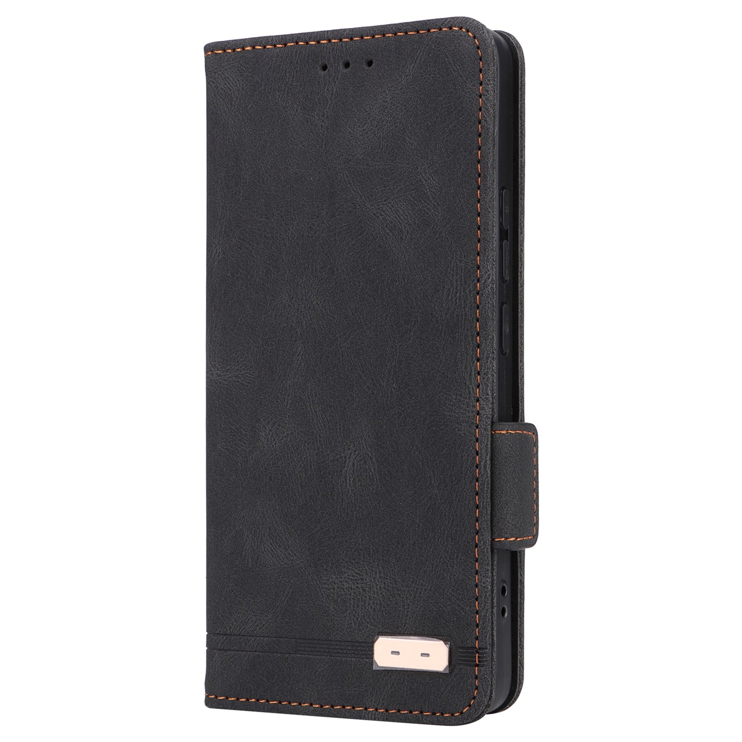 For Xiaomi Redmi Note 13 Pro+ 5G Case Flip Leather Wallet Cover Hardware Decor - Black