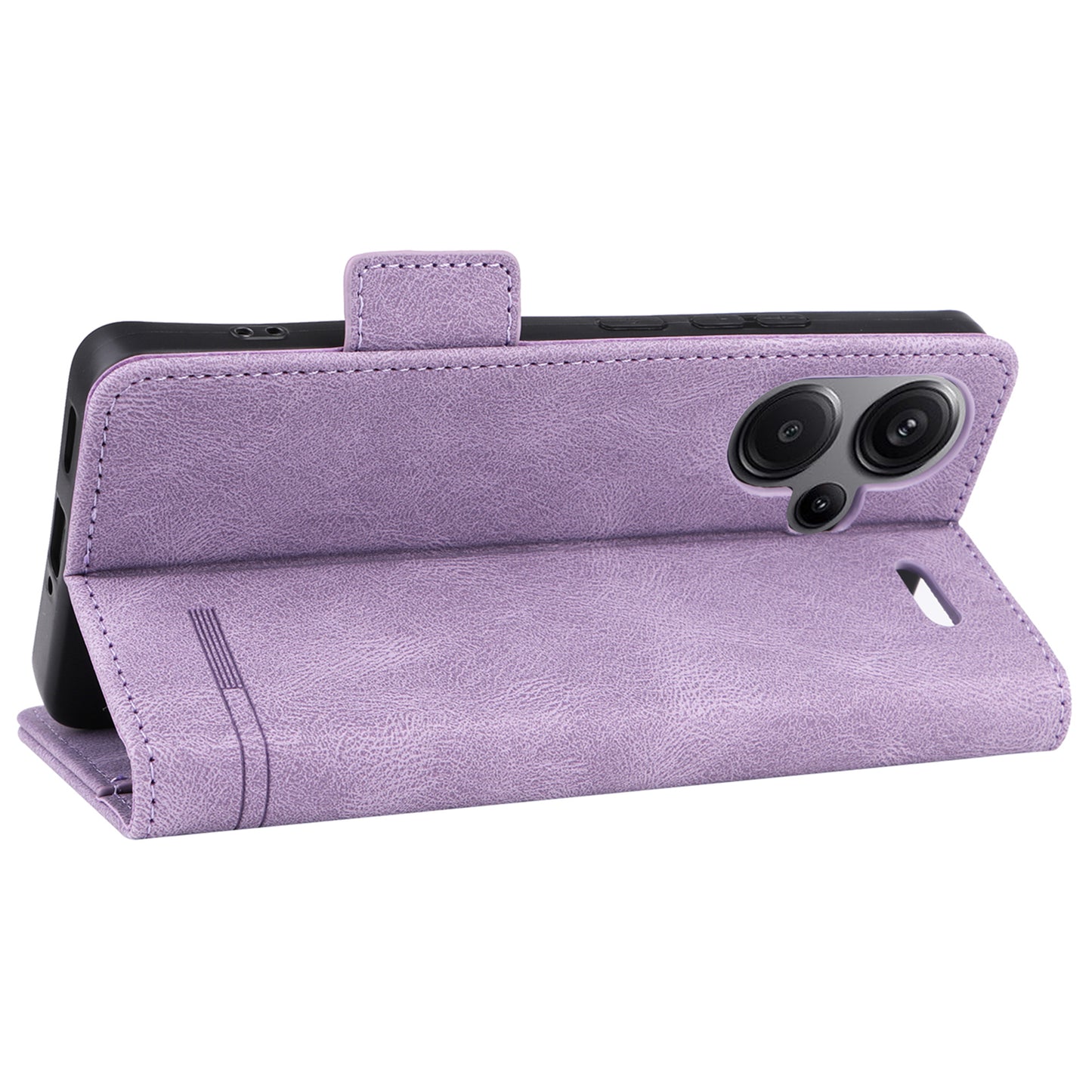 For Xiaomi Redmi Note 13 Pro+ 5G Case Flip Leather Wallet Cover Hardware Decor - Purple