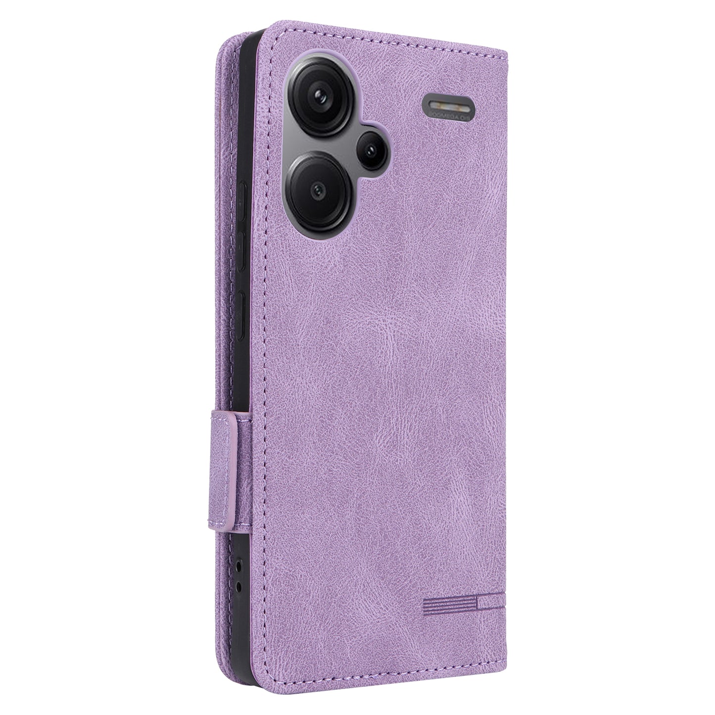For Xiaomi Redmi Note 13 Pro+ 5G Case Flip Leather Wallet Cover Hardware Decor - Purple