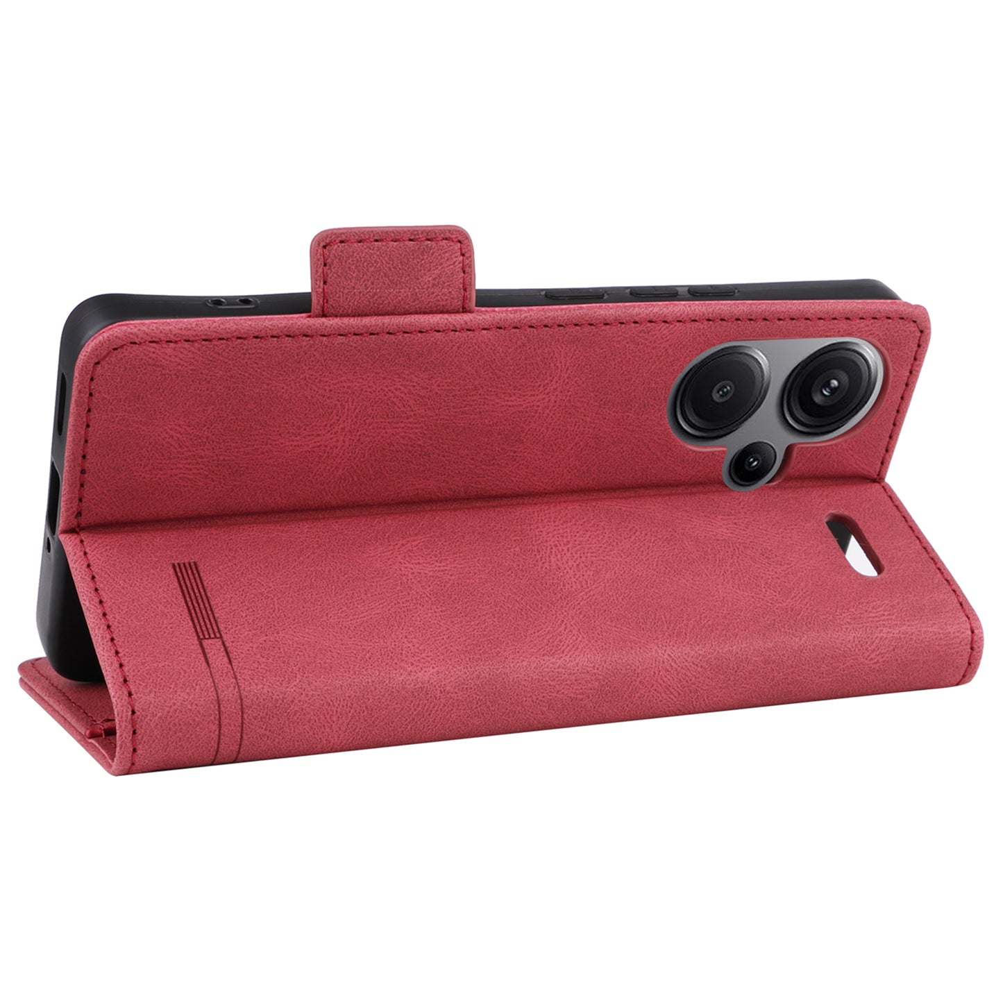 For Xiaomi Redmi Note 13 Pro+ 5G Case Flip Leather Wallet Cover Hardware Decor - Rose