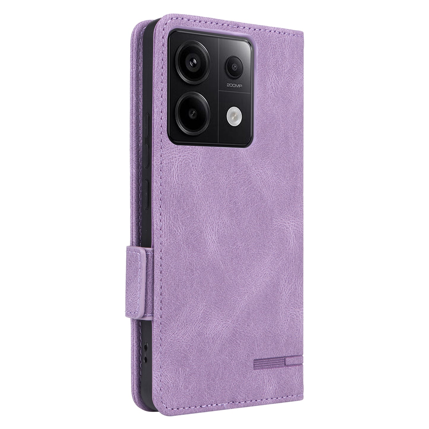 For Xiaomi Redmi Note 13 Pro 5G / Poco X6 5G Wallet Case Hardware Decor Leather Phone Cover - Purple