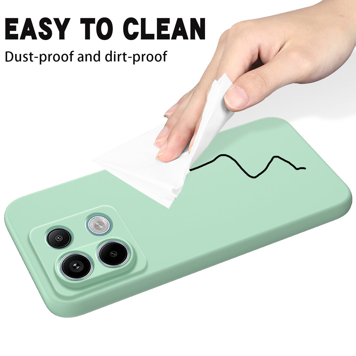 For Xiaomi Redmi Note 13 Pro 5G / Poco X6 5G Case Liquid Silicone Phone Cover Anti-Scratch Fiber Lining - Green