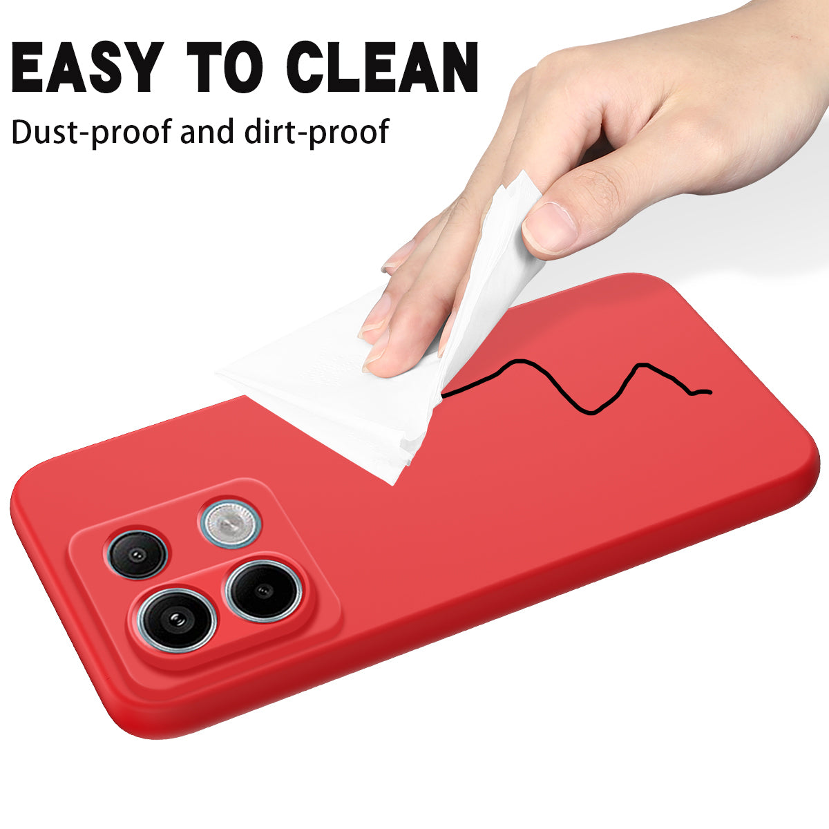 For Xiaomi Redmi Note 13 Pro 5G / Poco X6 5G Case Liquid Silicone Phone Cover Anti-Scratch Fiber Lining - Red