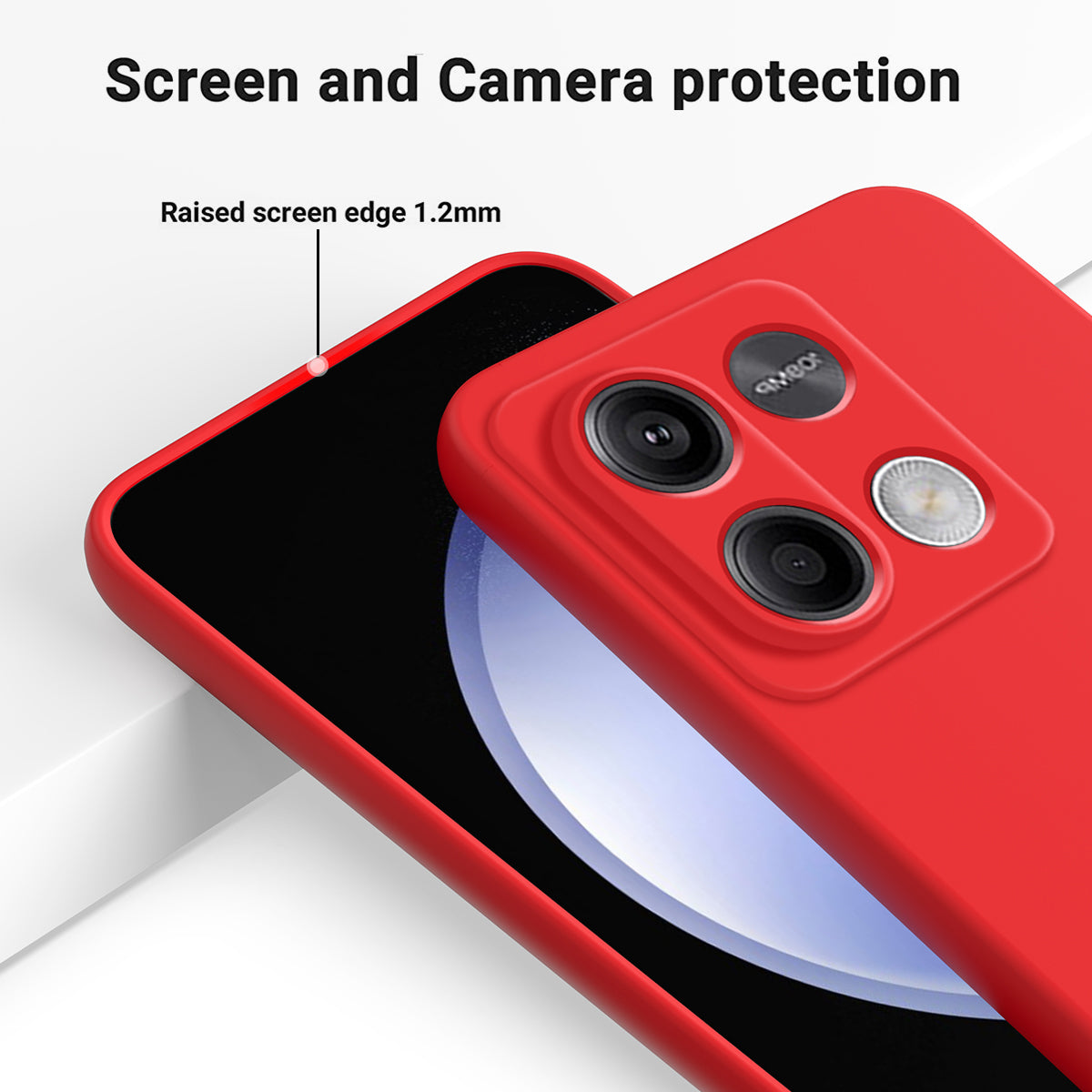 For Xiaomi Redmi Note 13 5G / Note 13 5G (China) Case Liquid Silicone Slim Protective Phone Cover with Strap - Red