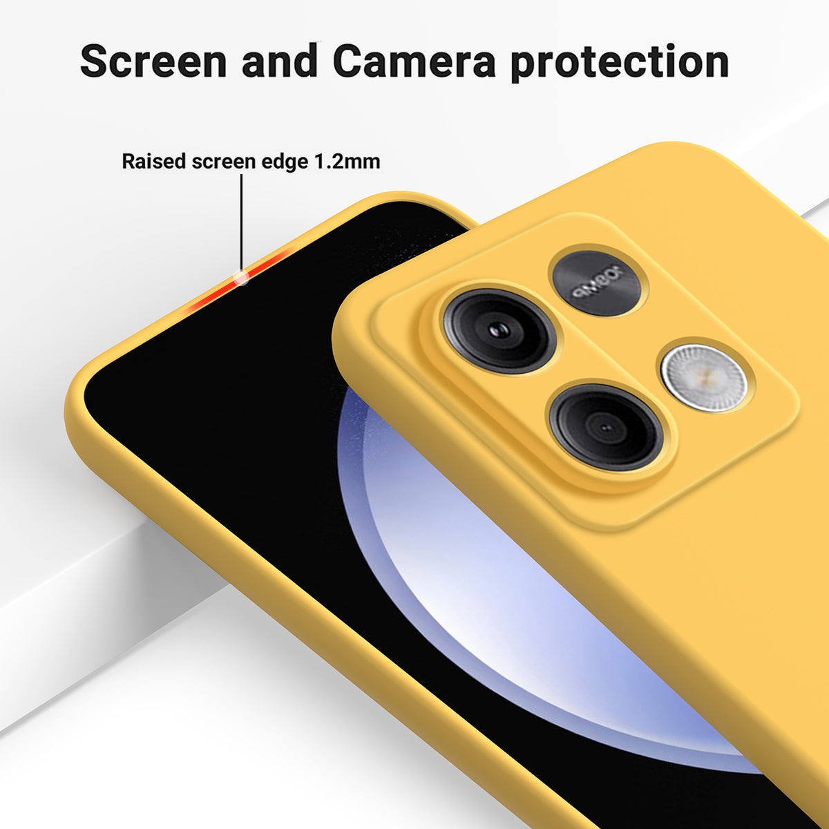 For Xiaomi Redmi Note 13 5G / Note 13 5G (China) Case Liquid Silicone Slim Protective Phone Cover with Strap - Yellow