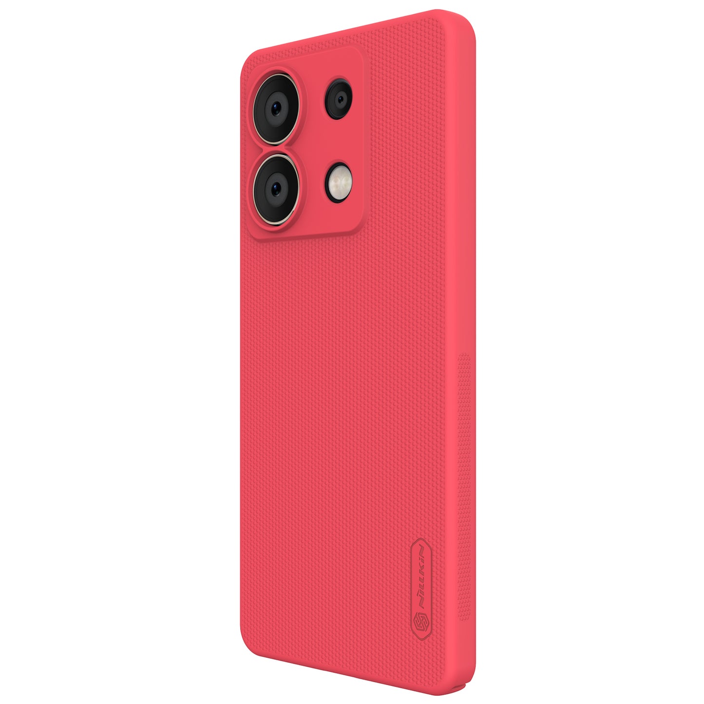 NILLKIN Frosted Shield for Xiaomi Redmi Note 13 5G / Note 13 5G (China) Back Case PC Anti-fingerprint Phone Cover - Black - Red