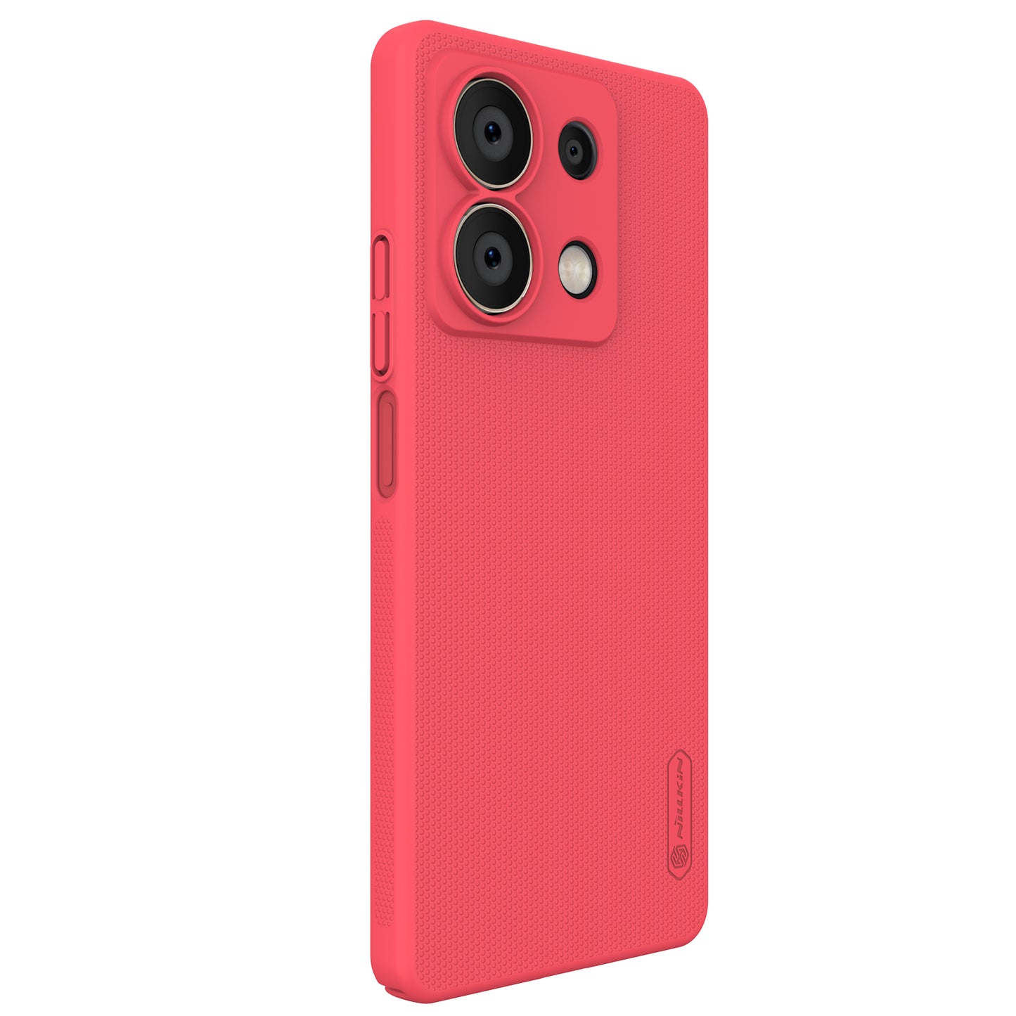 NILLKIN Frosted Shield for Xiaomi Redmi Note 13 5G / Note 13 5G (China) Back Case PC Anti-fingerprint Phone Cover - Black - Red