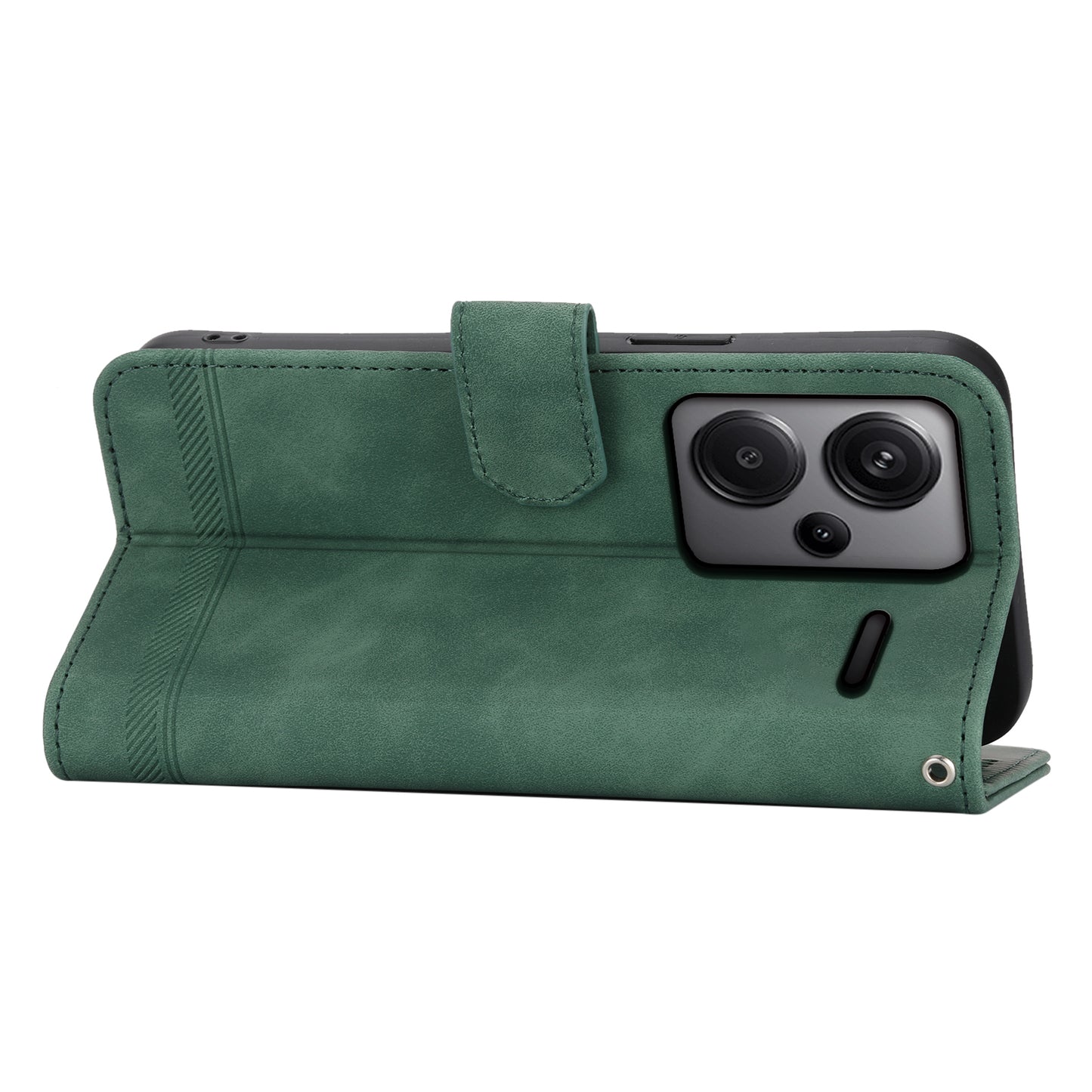 DIERFENG DF-03 for Xiaomi Redmi Note 13 Pro+ 5G Leather Case Phone Wallet Stand - Green