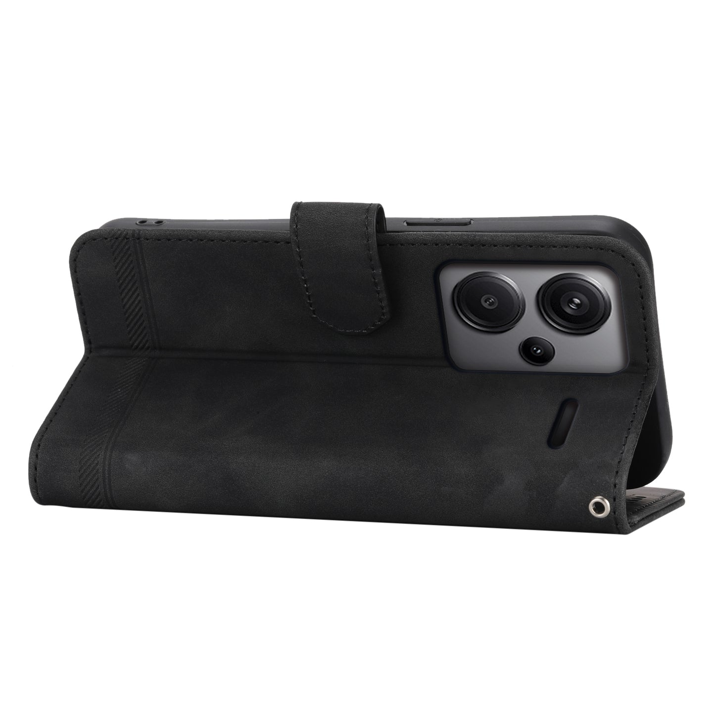 DIERFENG DF-03 for Xiaomi Redmi Note 13 Pro+ 5G Leather Case Phone Wallet Stand - Black