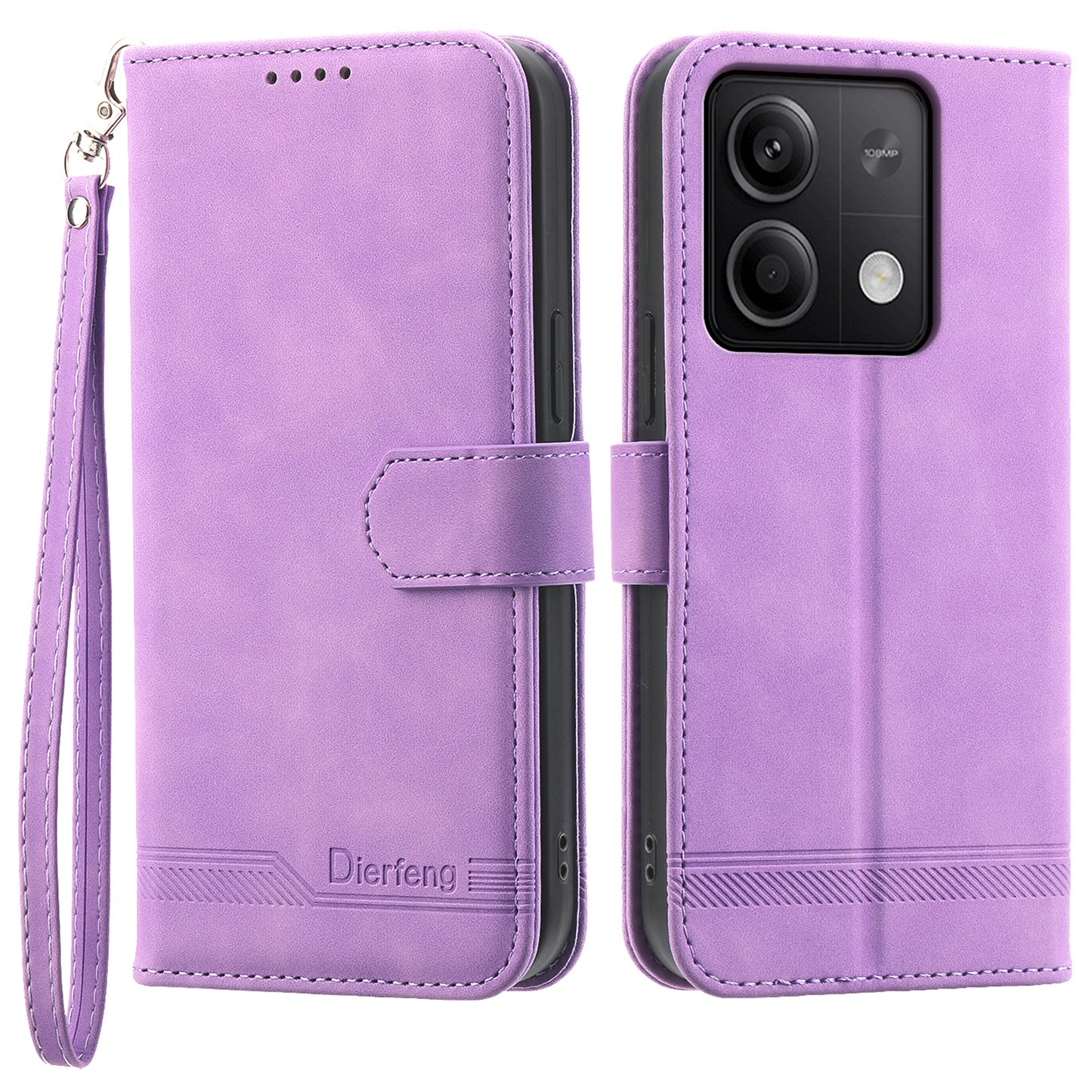 DIERFENG DF-03 for Xiaomi Redmi Note 13 5G / Note 13 5G (China) Case Wallet Leather Cover - Purple