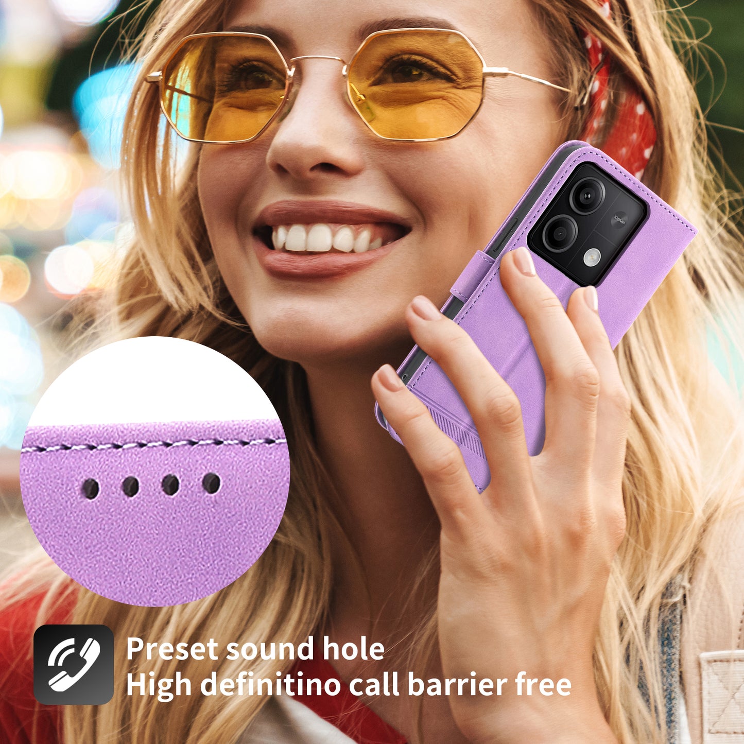 DIERFENG DF-03 for Xiaomi Redmi Note 13 5G / Note 13 5G (China) Case Wallet Leather Cover - Purple