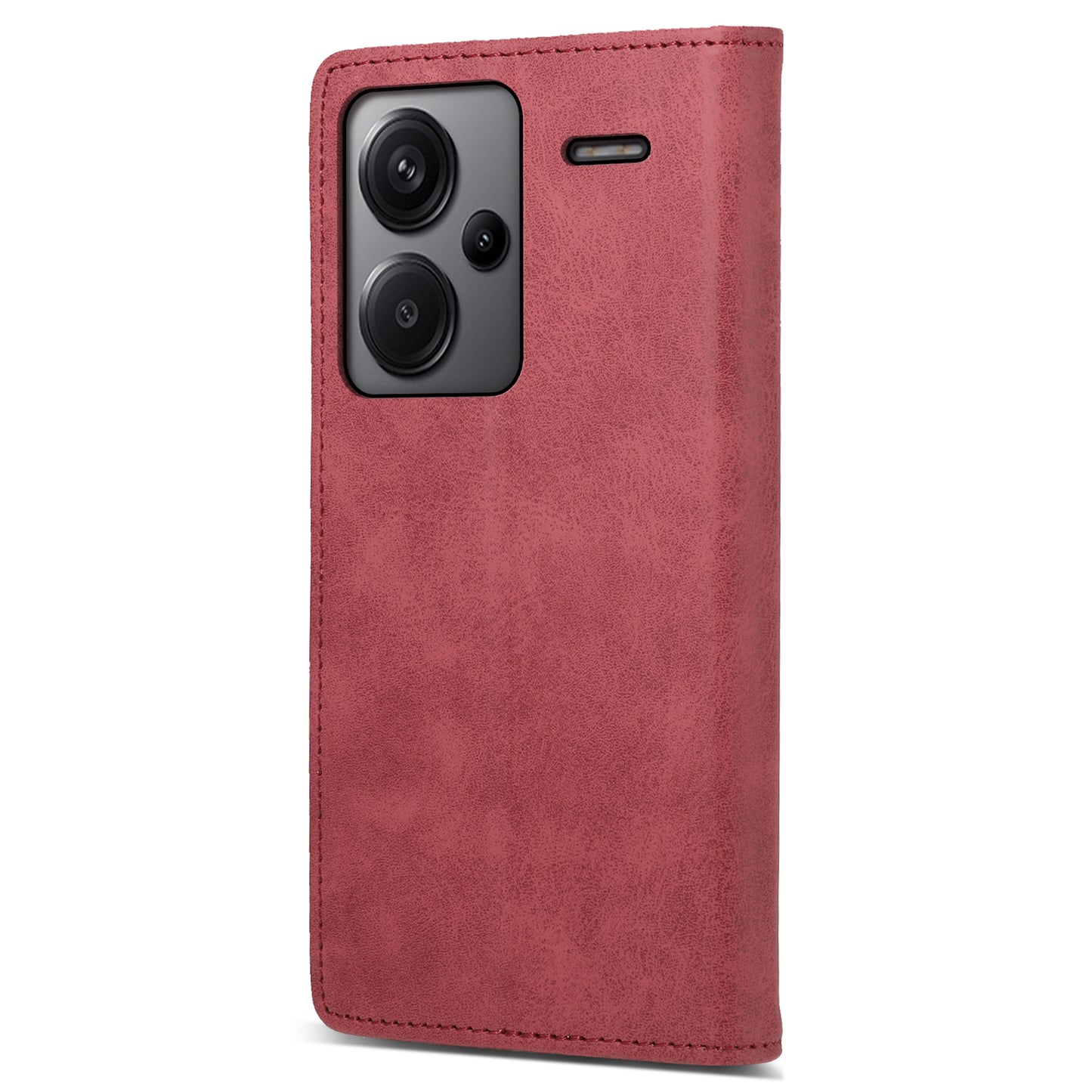 DF-05 For Xiaomi Redmi Note 13 Pro+ 5G Leather Case RFID Blocking Wallet Cover - Red