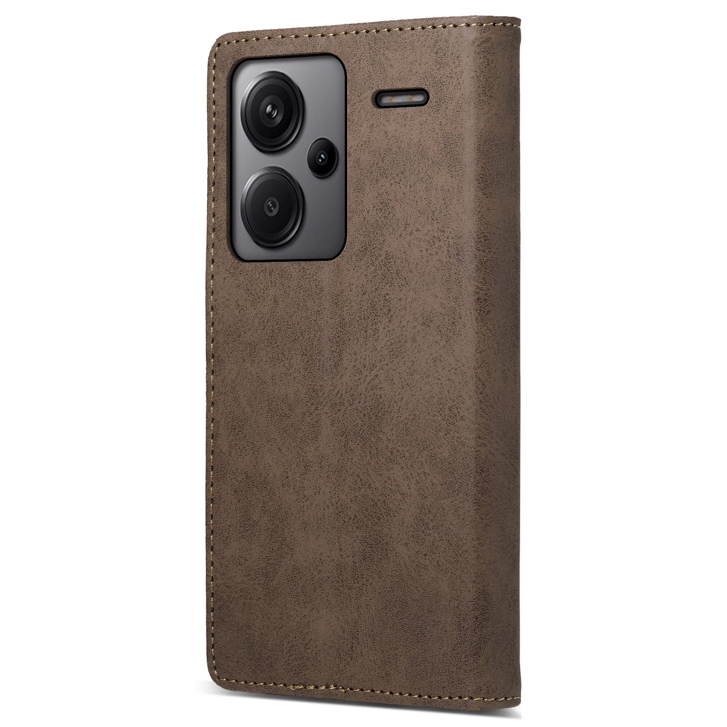 DF-05 For Xiaomi Redmi Note 13 Pro+ 5G Leather Case RFID Blocking Wallet Cover - Brown