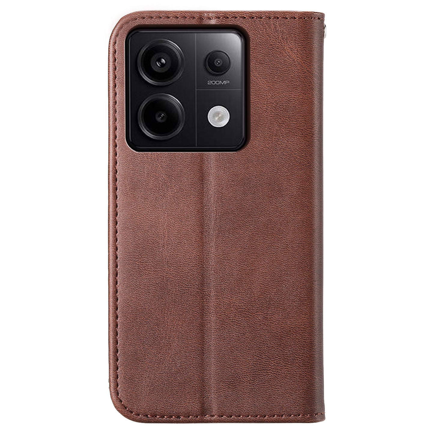 For Xiaomi Redmi Note 13 Pro 5G / Poco X6 5G Case Wallet Magnetic Leather Cover Rhombus Pattern - Brown