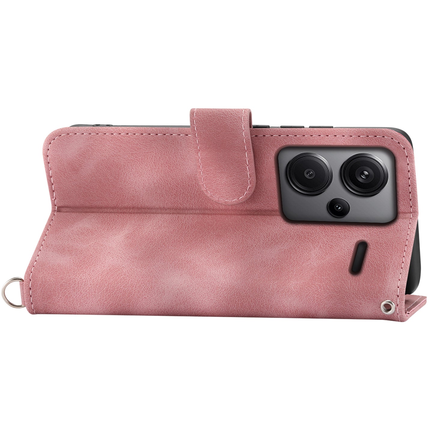 For Xiaomi Redmi Note 13 Pro+ 5G Case Crossbody Leather Phone Cover with Card Slots - Pink