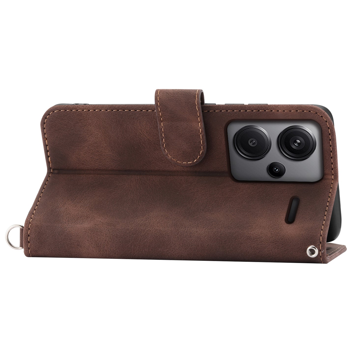 For Xiaomi Redmi Note 13 Pro+ 5G Case Crossbody Leather Phone Cover with Card Slots - Brown