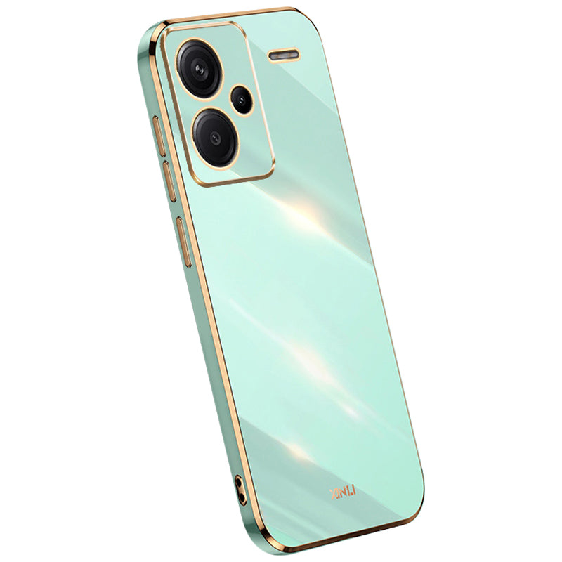 XINLI For Xiaomi Redmi Note 13 Pro+ 5G Soft TPU Case Electroplating Shockproof Phone Cover - Cyan
