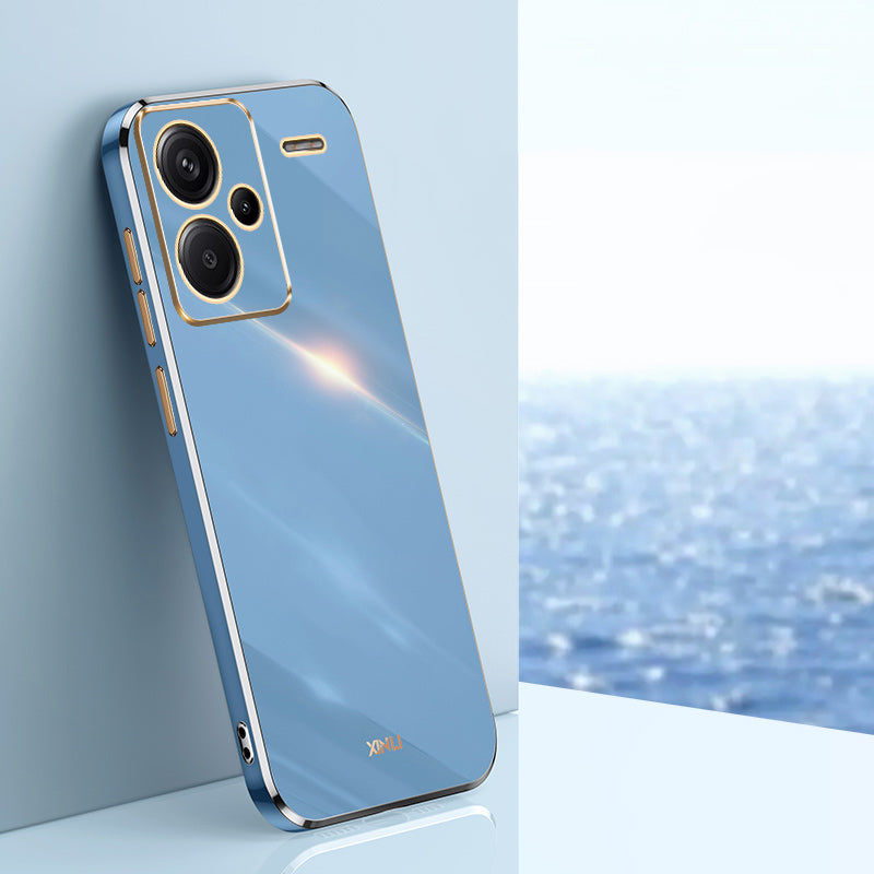 XINLI For Xiaomi Redmi Note 13 Pro+ 5G Soft TPU Case Electroplating Shockproof Phone Cover - Blue