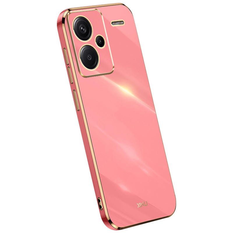XINLI For Xiaomi Redmi Note 13 Pro+ 5G Soft TPU Case Electroplating Shockproof Phone Cover - Red