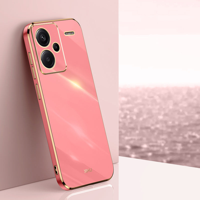 XINLI For Xiaomi Redmi Note 13 Pro+ 5G Soft TPU Case Electroplating Shockproof Phone Cover - Red