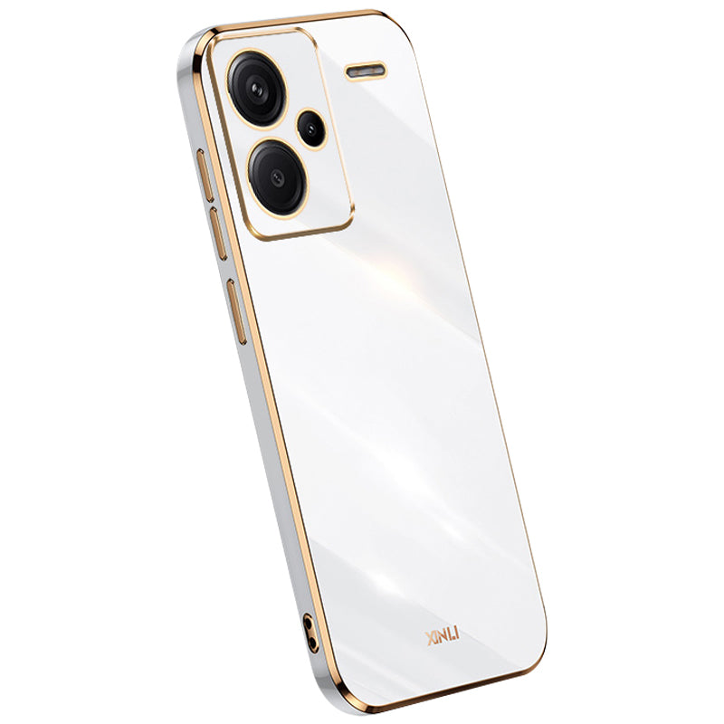 XINLI For Xiaomi Redmi Note 13 Pro+ 5G Soft TPU Case Electroplating Shockproof Phone Cover - White