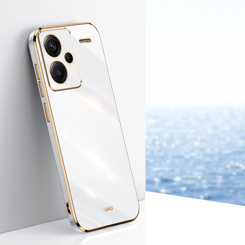 XINLI For Xiaomi Redmi Note 13 Pro+ 5G Soft TPU Case Electroplating Shockproof Phone Cover - White