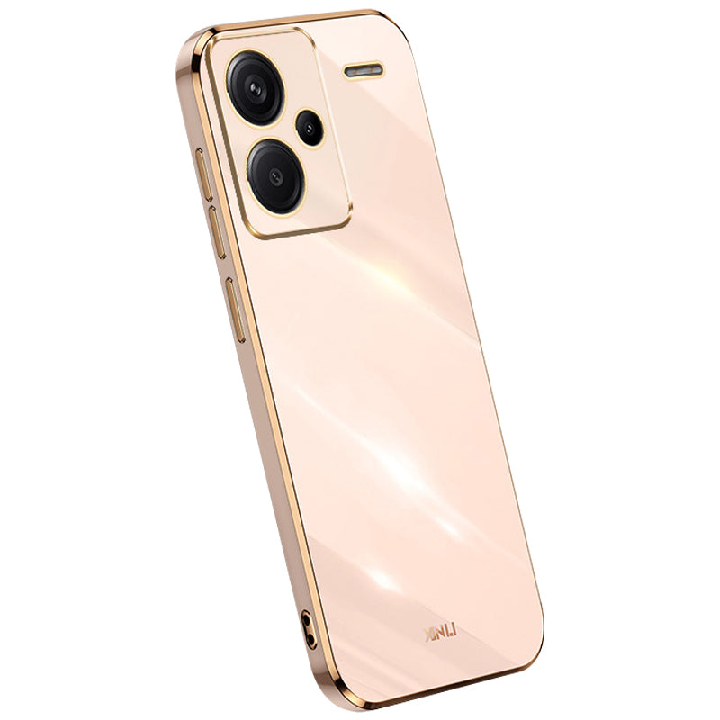 XINLI For Xiaomi Redmi Note 13 Pro+ 5G Soft TPU Case Electroplating Shockproof Phone Cover - Pink