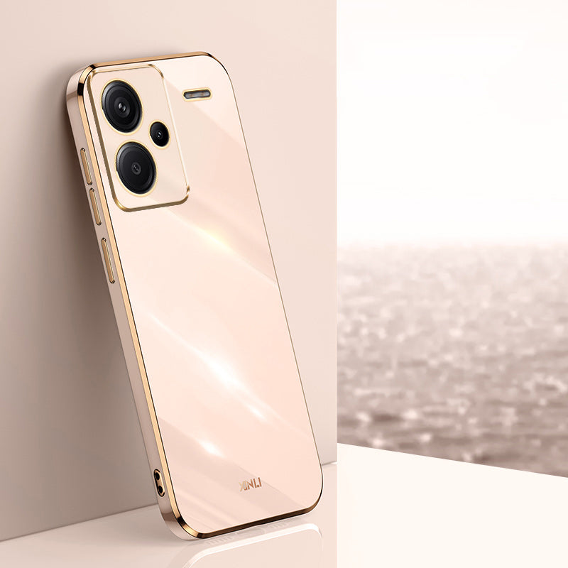 XINLI For Xiaomi Redmi Note 13 Pro+ 5G Soft TPU Case Electroplating Shockproof Phone Cover - Pink