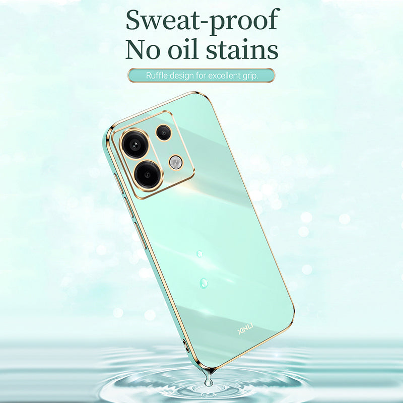 XINLI For Xiaomi Redmi Note 13 Pro 5G / Poco X6 5G Back Case Electroplating TPU Anti-scratch Phone Cover - Red