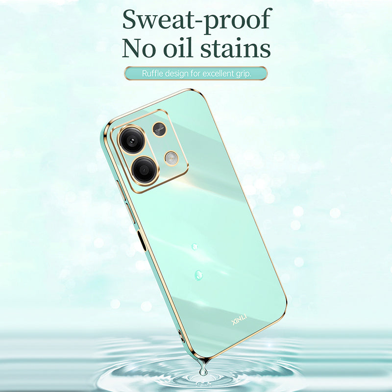 XINLI For Xiaomi Redmi Note 13 5G Case Electroplating TPU Shockproof Phone Cover Protector - Cyan