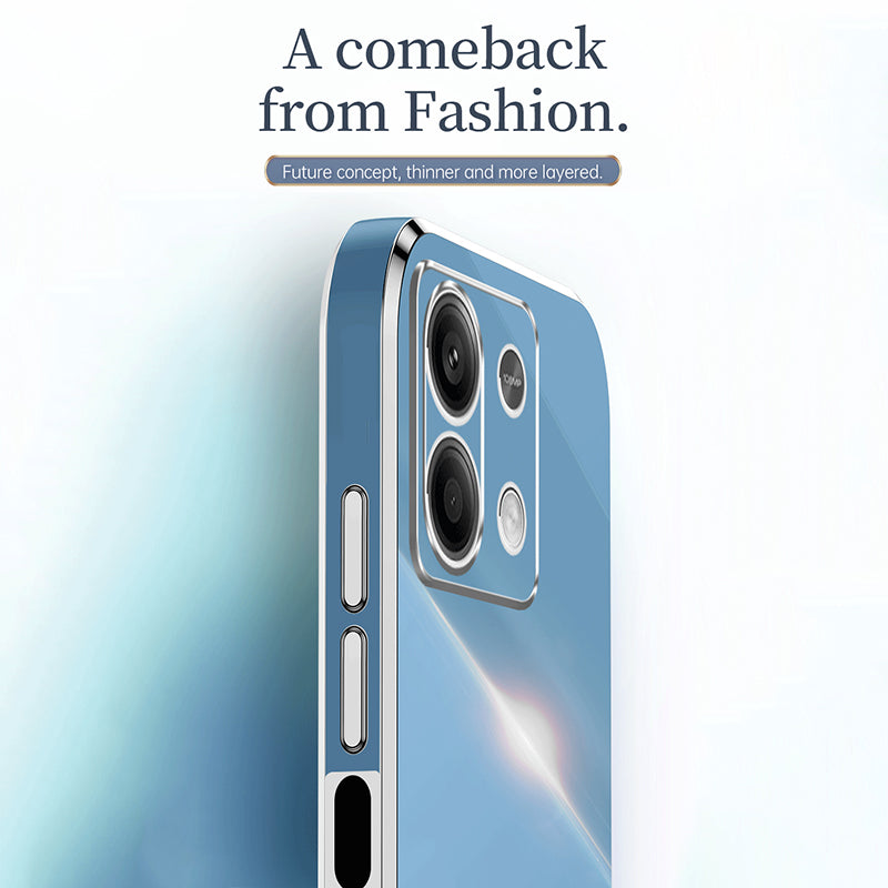 XINLI For Xiaomi Redmi Note 13 5G Case Electroplating TPU Shockproof Phone Cover Protector - Cyan