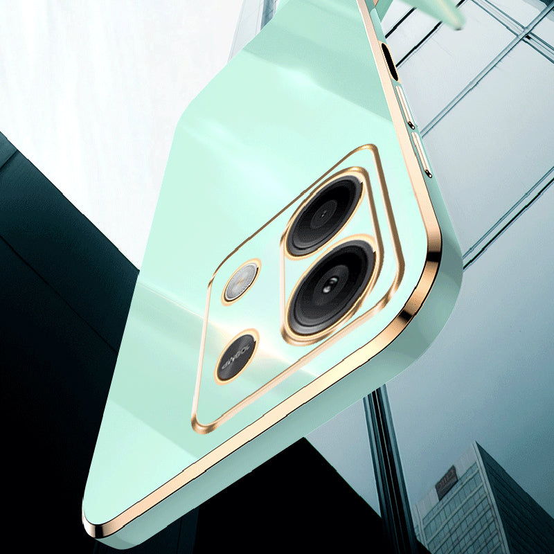 XINLI For Xiaomi Redmi Note 13 5G Case Electroplating TPU Shockproof Phone Cover Protector - Pink