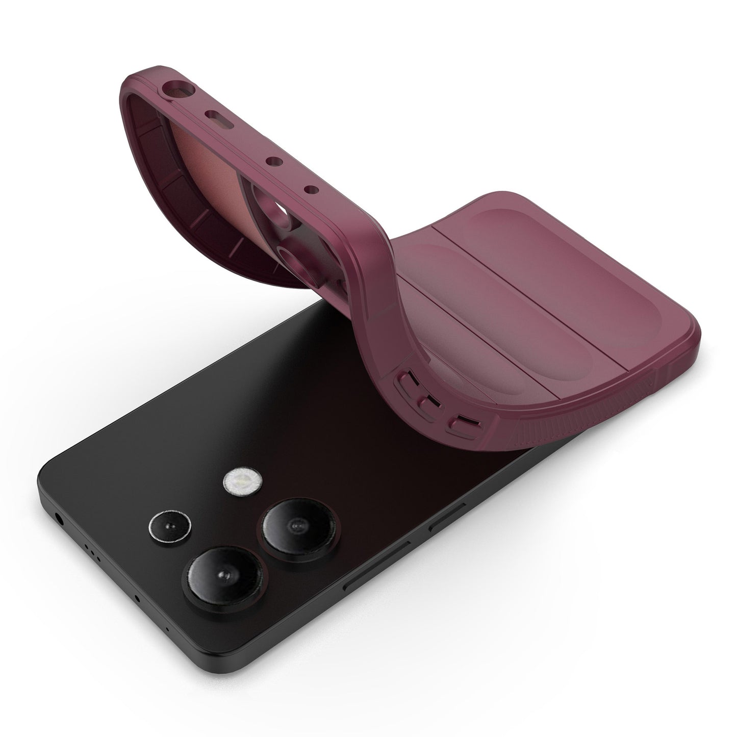 For Xiaomi Redmi Note 13 4G Phone Case TPU Rugged Protective Cover - Wine Red