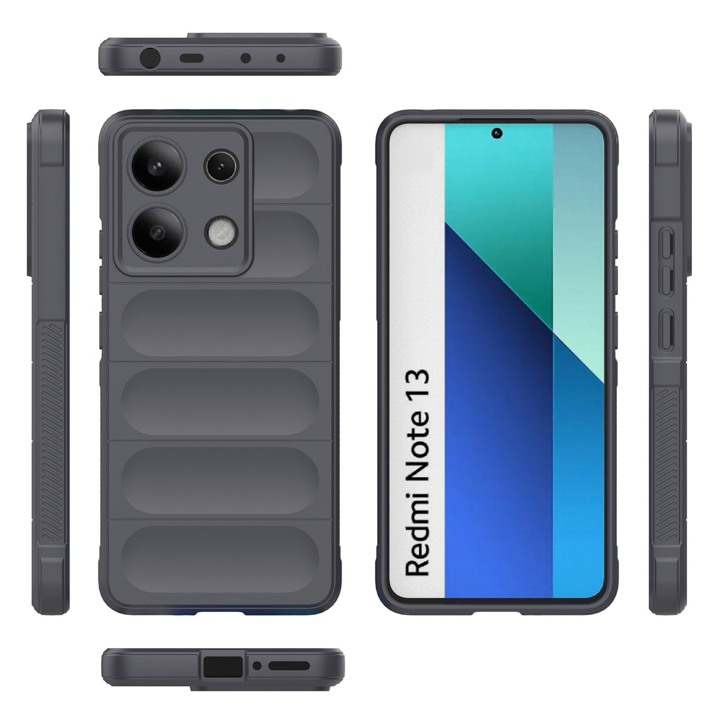 For Xiaomi Redmi Note 13 4G Phone Case TPU Rugged Protective Cover - Dark Grey