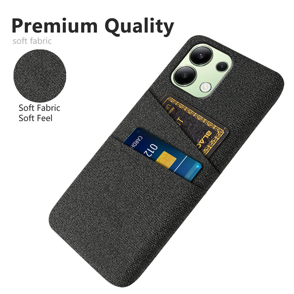 For Xiaomi Redmi Note 13 4G Phone Case Hard Protective Cover with Dual Card Holder - Black
