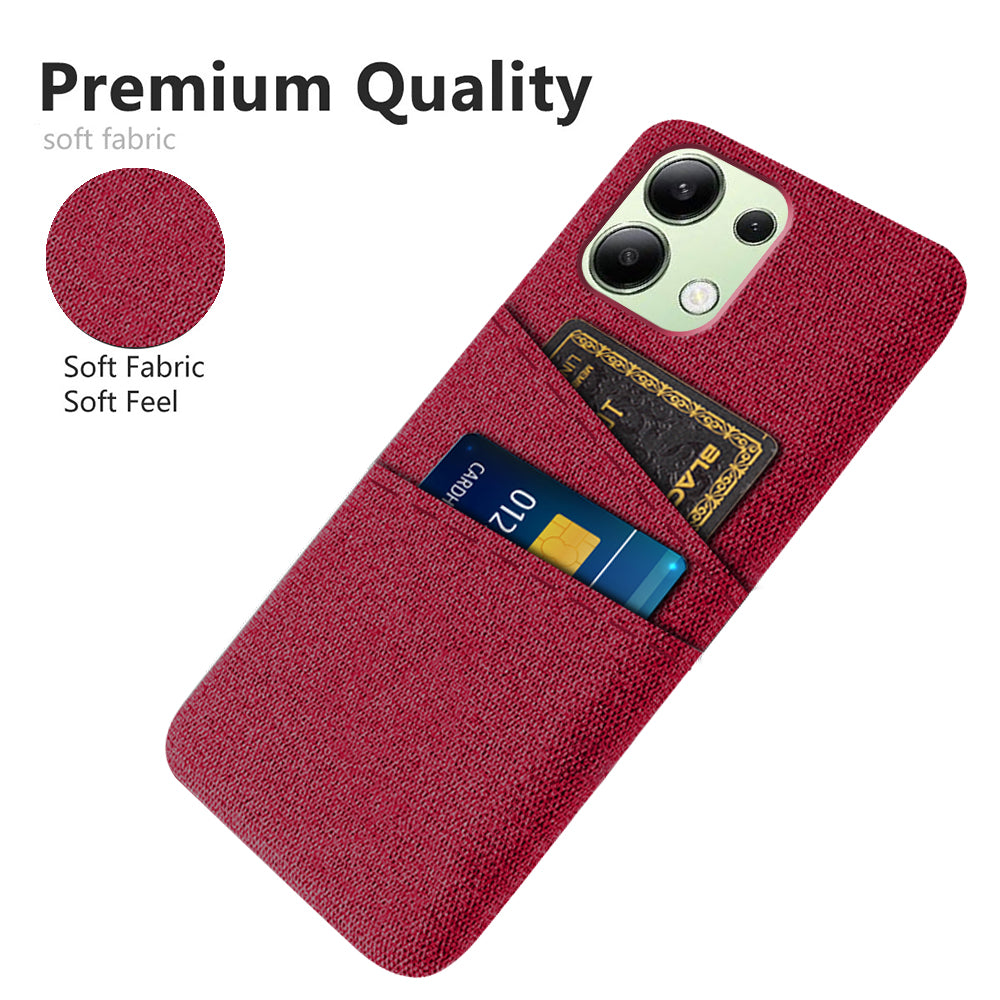 For Xiaomi Redmi Note 13 4G Phone Case Hard Protective Cover with Dual Card Holder - Red
