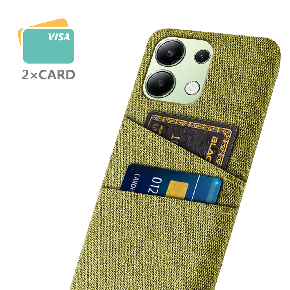 For Xiaomi Redmi Note 13 4G Phone Case Hard Protective Cover with Dual Card Holder - Yellow