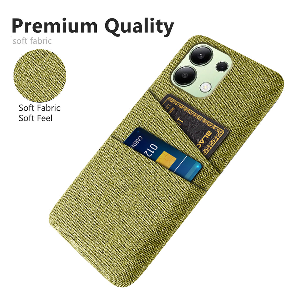 For Xiaomi Redmi Note 13 4G Phone Case Hard Protective Cover with Dual Card Holder - Yellow