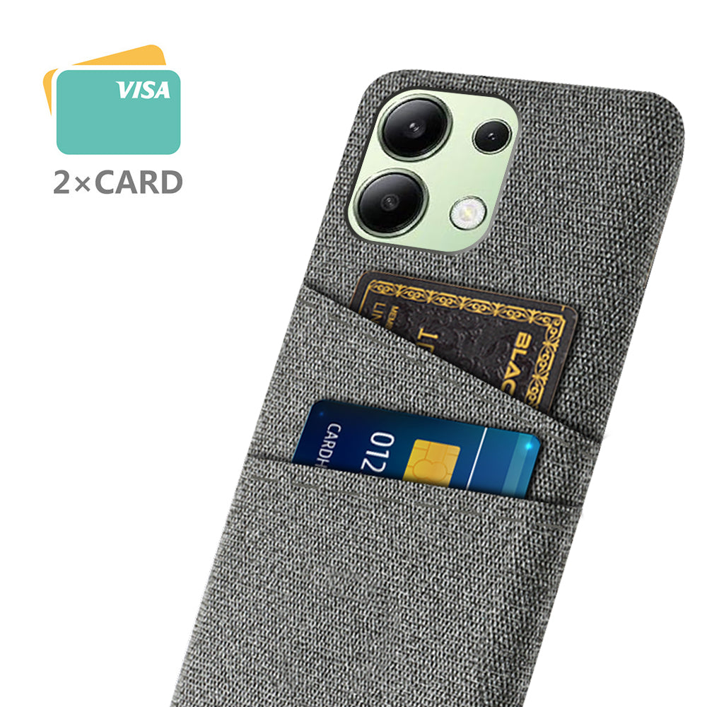 For Xiaomi Redmi Note 13 4G Phone Case Hard Protective Cover with Dual Card Holder - Grey