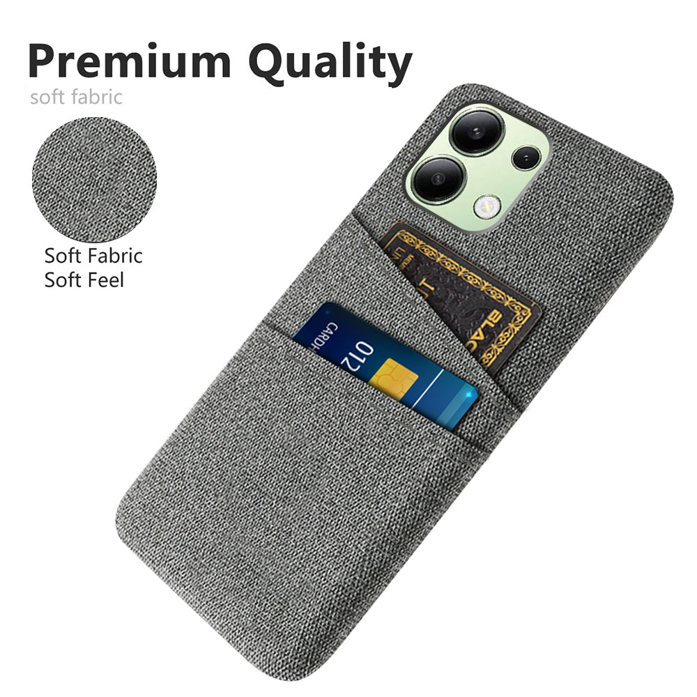 For Xiaomi Redmi Note 13 4G Phone Case Hard Protective Cover with Dual Card Holder - Grey